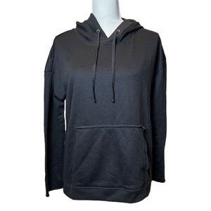 For the Republic French Terry Hoodie Womens Black Kangaroo Pocket Lightweight XS
